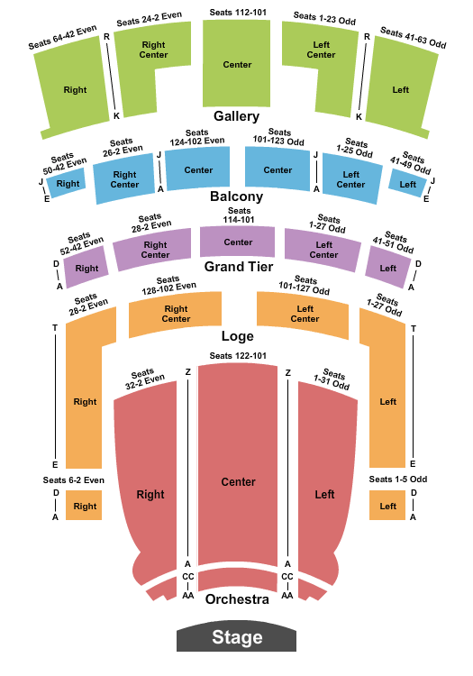 Orpheum Theatre Wicked Seating Chart