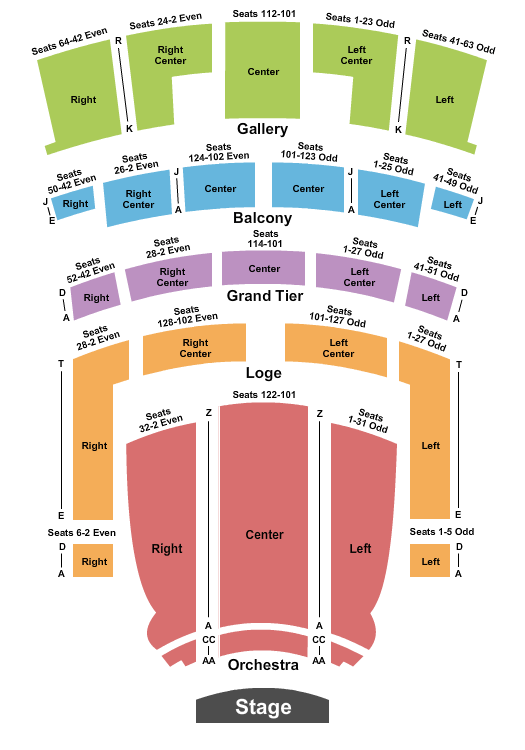 Orpheum Theatre Wicked Seating Chart